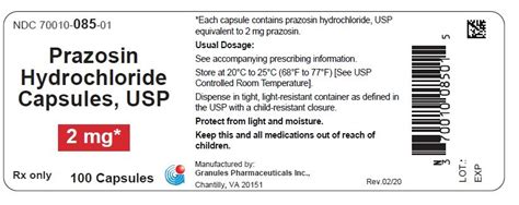 Prazosin Fda Prescribing Information Side Effects And Uses