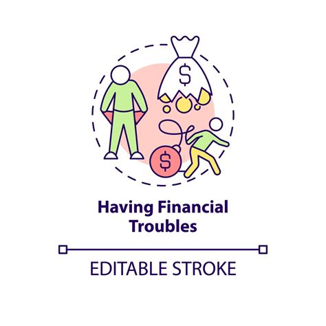 Having financial troubles concept icon. Compulsive gambling symptom