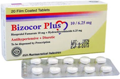 Bizocor Plus 10 6 25 Bisoprolol Fumarate Hydrochlorothiazide Film