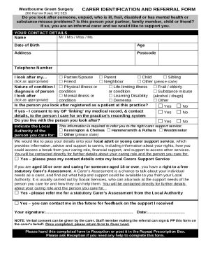 Carer Identification And Referral Doc Template PdfFiller