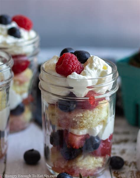 Mason Jar Dessert Berries And Cream Shortcake Hungry Enough To Eat Six