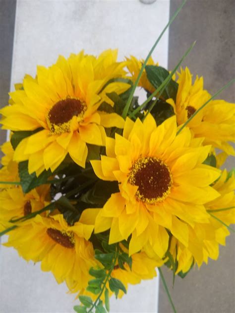 Sunflower Cemetery Vase Arrangement Fathers Day Cemetery Etsy