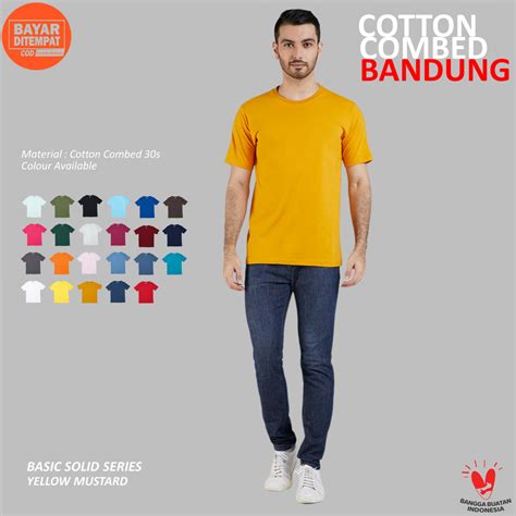 Jual Kaos Polos Lengan Pendek Yellow Mustard Cotton Combed S