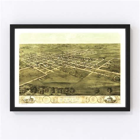 Vintage Map of Marion, Iowa 1868 by Ted's Vintage Art