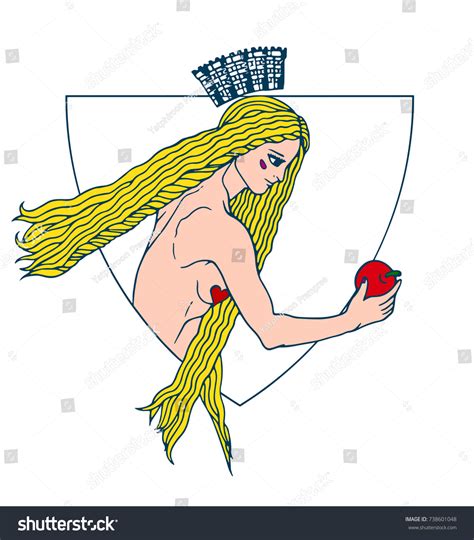Naked Long Hair Blonde Woman Who Stock Vector Royalty Free 738601048 Shutterstock