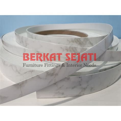 Jual Edging Hpl Aica Taco WHITE MARBLE GLOSSY MARMER PUTIH KILAP 46mm X