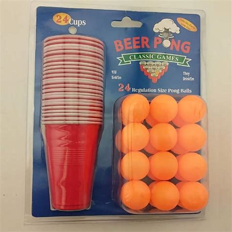 Ultimate Beer Pong Set 24 Durable Red Cups And 24 Regulation Balls