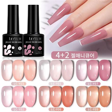 Lilycute Pcs Set Ml Jelly Pink Nude Translucent Gel Nail Polish Set