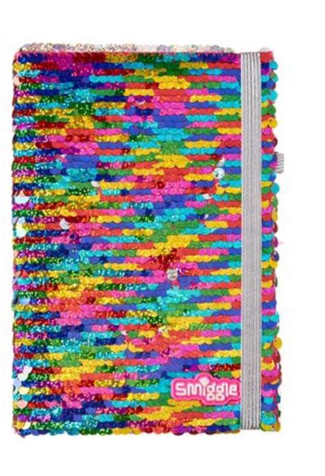 Smiggle Authentic Sequin Reverse Notebook Rainbow Hobbies Toys