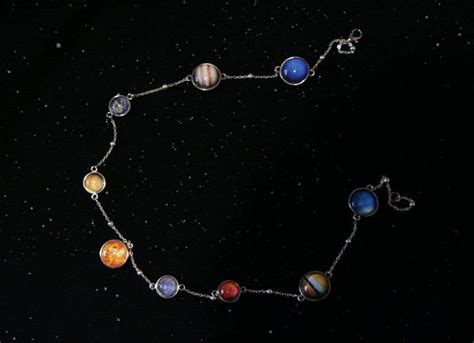 Planet Necklace Necklace With Planets Solar System Necklace Etsy