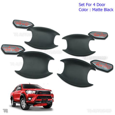 Door Handle Bowl Insert Cover Black V Pc Fits Toyota