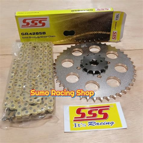 Jual Gear Set SSS 428 Satria FU 2007 2015 Dan Rantai SB Gold Di Lapak