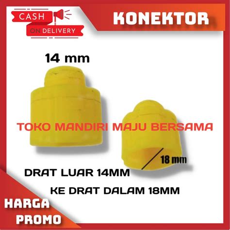 Jual Soket Konektor Mm Drat Dalam Ke Mm Drat Luar Shopee Indonesia