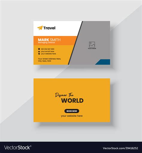 Travel Agency Business Card Template Royalty Free Vector