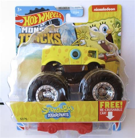 Hot Wheels Monster Trucks Bob Esponja Miniatura Carrinh Frete grátis