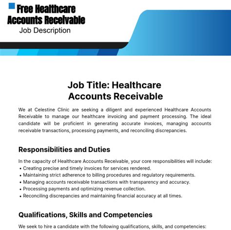 Free Healthcare Accounts Receivable Job Description Template Edit