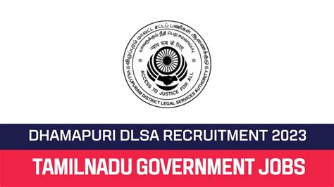 Dharmapuri Dlsa Recruitment Office Assistant Posts Official