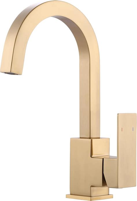 Aleasha Brushed Gold Bar Sink Faucet Bar Sink Faucet Single Hole Stainless Steel Kitchen Bar