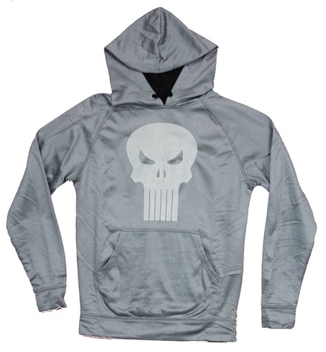 The Punisher Mens Pullover Hoodie Mesh Style Classic Skull Logo Imag