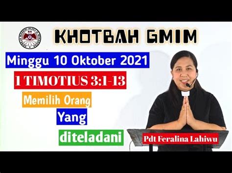 Khotbah Minggu Oktober Mtpj Gmim Timotius Memilih