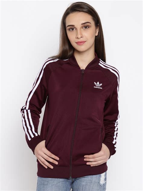 Buy ADIDAS Originals Burgundy SST TT Bomber Jacket - Jackets for Women ...