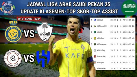 Jadwal Liga Arab Saudi 2024 Malam Ini Al Nassr Vs Al Taee Klasemen Liga Arab Saudi 2024