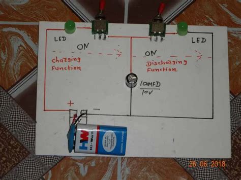 capacitor charging and discharging project