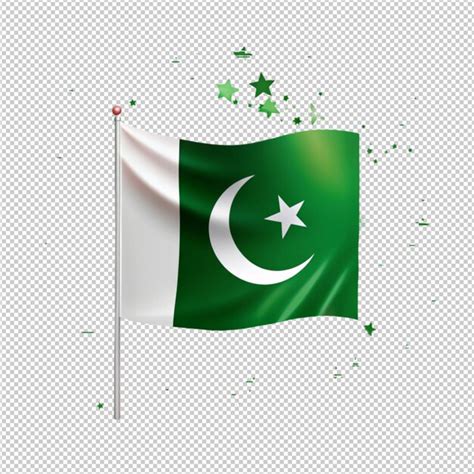 Premium PSD Pakistani Flag On Transparent Background