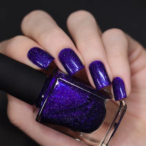 Downpour Bold Indigo Blue Holographic Nail Polish By Ilnp