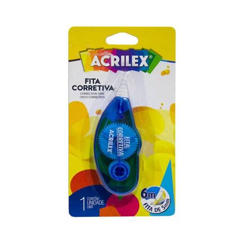 Fita Corretiva Azul 6 Metros Acrilex Shopee Brasil