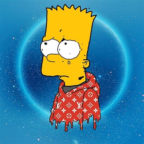 Bart Simpson Supreme X Louis Vuitton Drip Drip Cartoon HD Phone