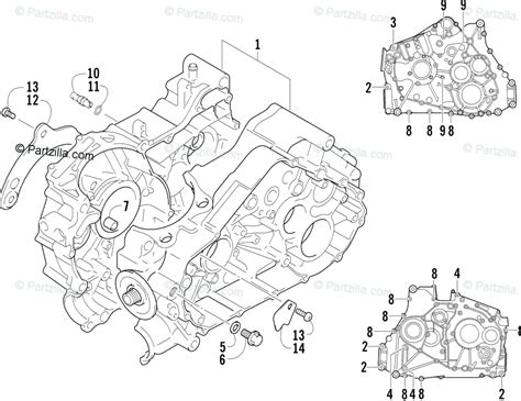 Arctic Cat Atv Oem Parts Diagram For Crankcase Assembly