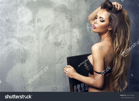 Beautiful Sexy Blonde Woman Standing Wearing Stock Photo Shutterstock