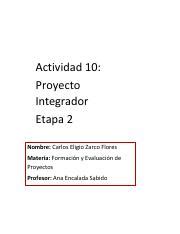 A10 CEZF Pdf Actividad 10 Proyecto Integrador Etapa 2 Nombre Carlos