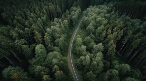 Uma Estrada Na Floresta Uma Floresta Ao Fundo Imagem Premium