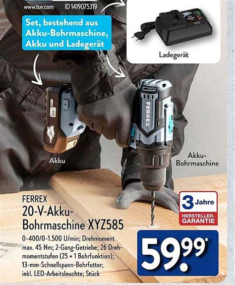 Ferrex Pro V Akku Bohrschrauber Fab N Bl Angebot Bei Aldi Nord