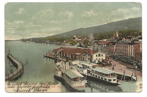 Rorschach SG Hafen Dampfschiff Bahnhof Zug Um 1900 Kaufen