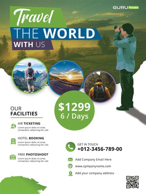 Customized Travel Agency Flyer Template Guru Printables