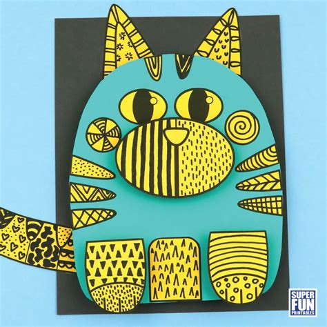 Pattern Cat 3D Art Project - The Craft Train