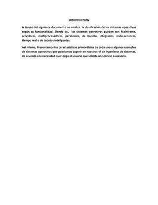 Tipos De Sistemas Operativos Pdf