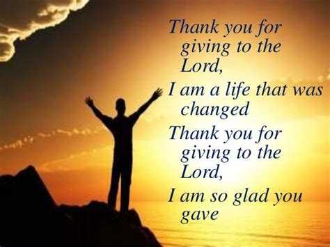 Thank you for giving to the lord