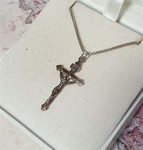 Nostalgischer Anhänger Kreuz Jesus Inri Silber Shabby Vintage Selten Rar Ska1309 Creafino