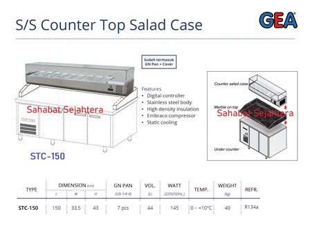 Stainless Steel Counter Top Salad Case GEA STC 150 Chitraallshop