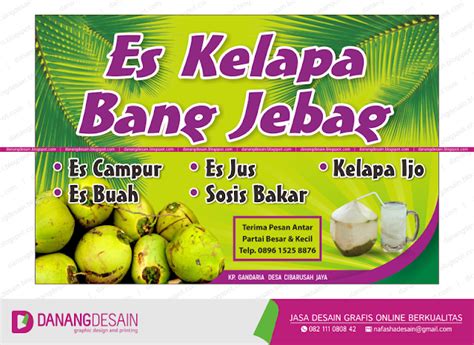 Contoh Desain Spanduk Banner Es Kelapa Muda Contoh Desain Banner Spanduk