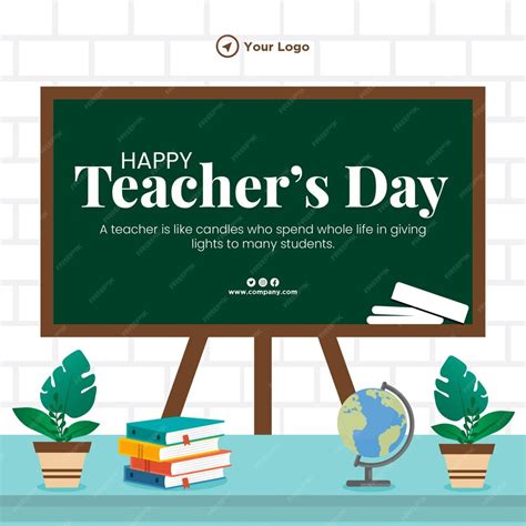 Premium Vector | Creative happy teacher's day banner design template