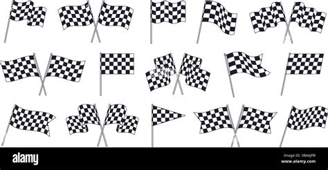 racing flags checkered black white flag start finish symbols rally