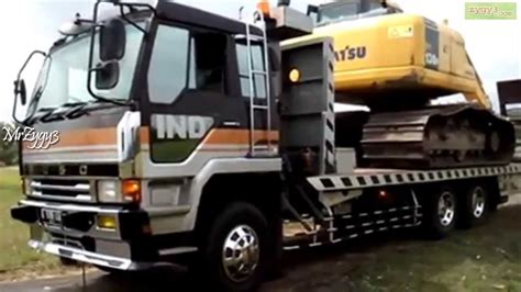 Mitsubishi Fuso 8dc11 IND Unloading Excavator Komatsu PC130F YouTube