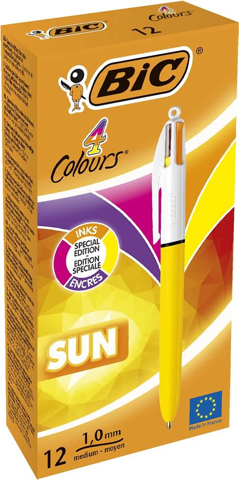 BIC 4 Colours Sun Tükenmez Kalem 12 li Kutu Amazon tr Ofis ve