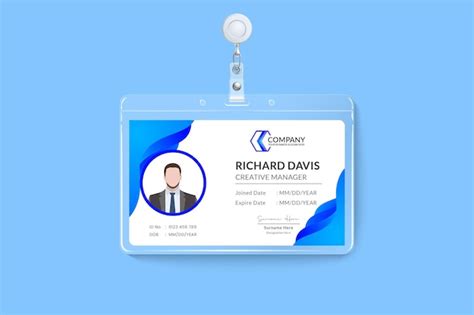 Premium Vector Professional And Modern Creative Blue Employee Id Card