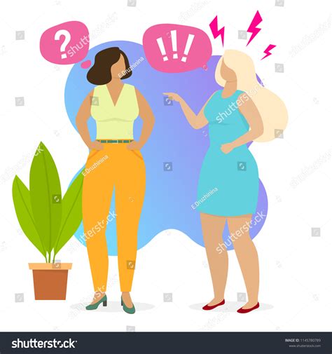 Communication Between People Two Women Argue Stock Vector Royalty Free